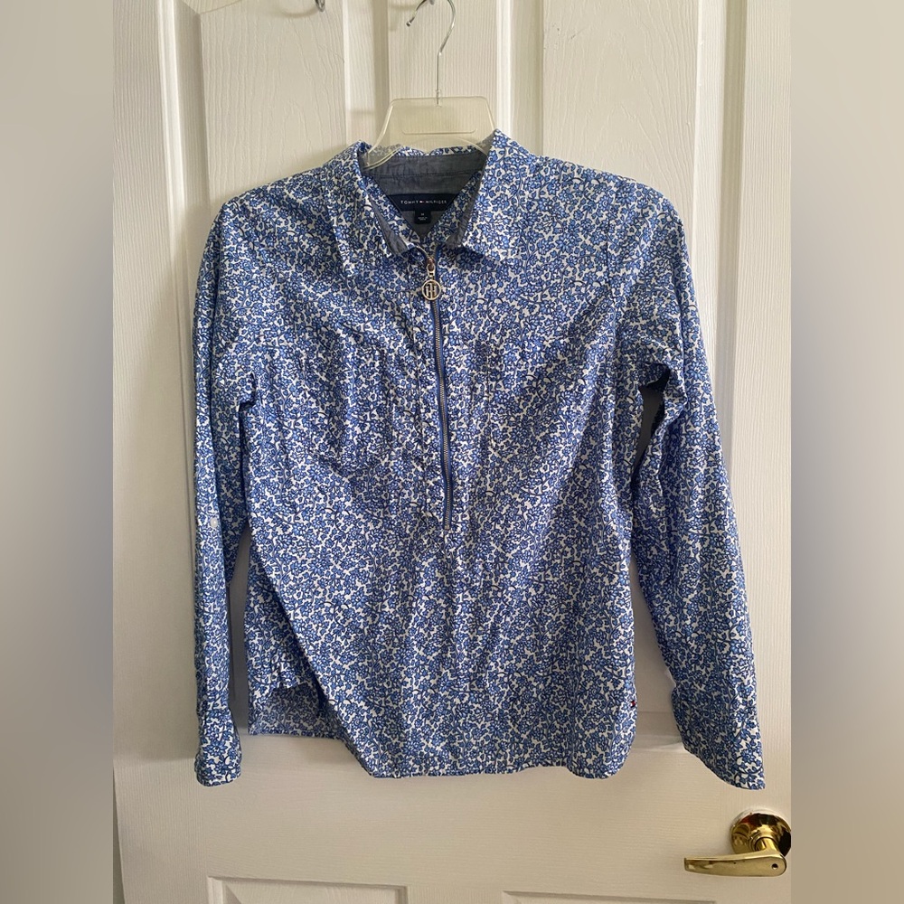 Tommy Hilfiger Blue Floral Women's Shirt - Picture 10 of 11